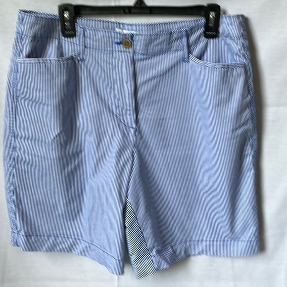 Kim Rogers Blue & White Stripes Shorts - Picture 1 of 13